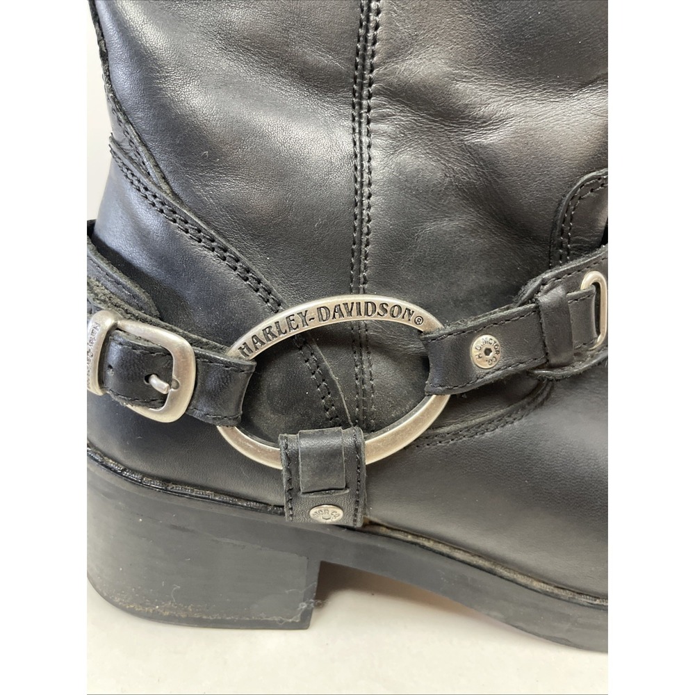 Harley-Davidson Women's 9 M Christa Black Leather Motorcycle Boot Side Zip - Picture 7 of 7
